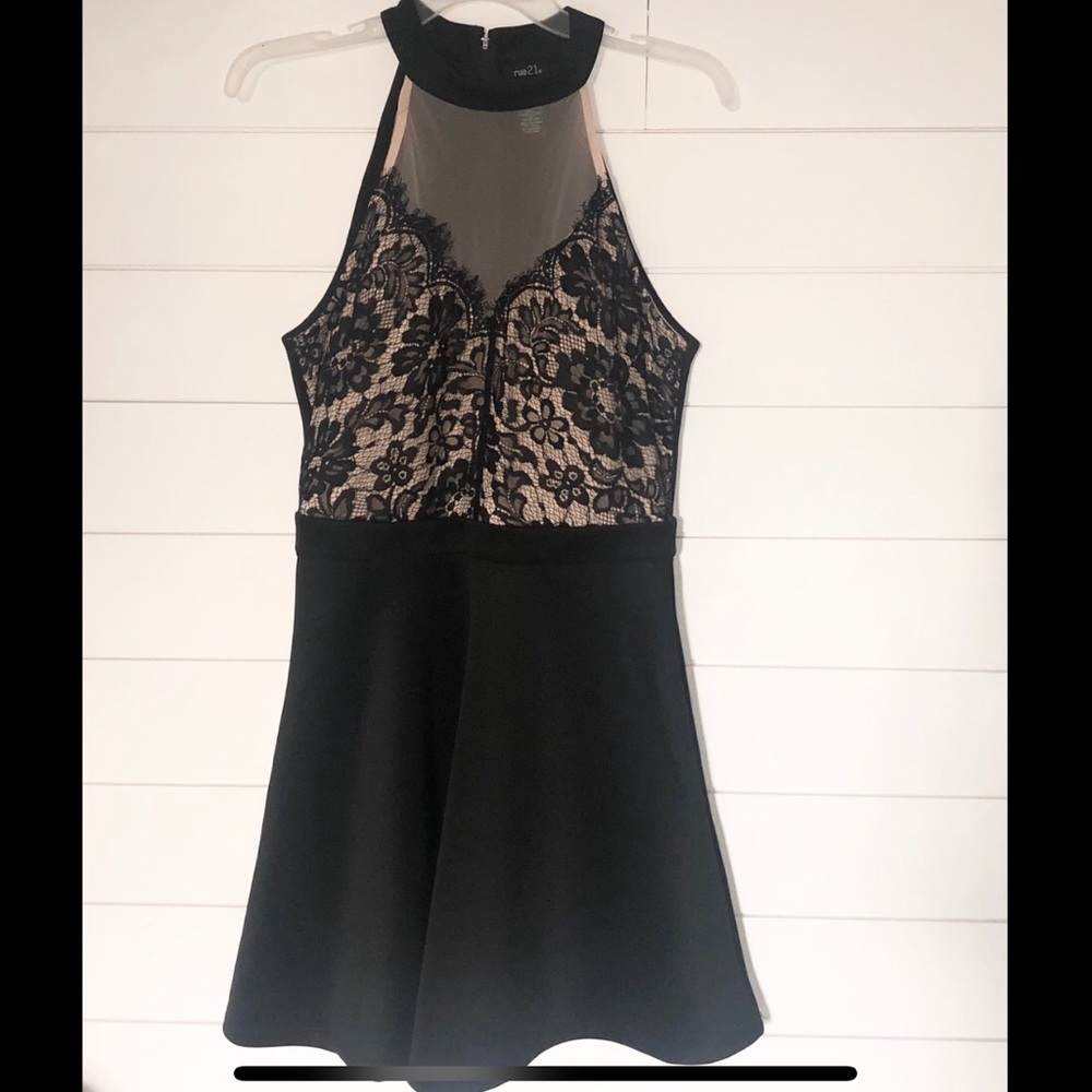 Lace party dress with skater skirt